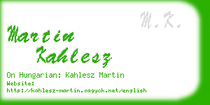 martin kahlesz business card